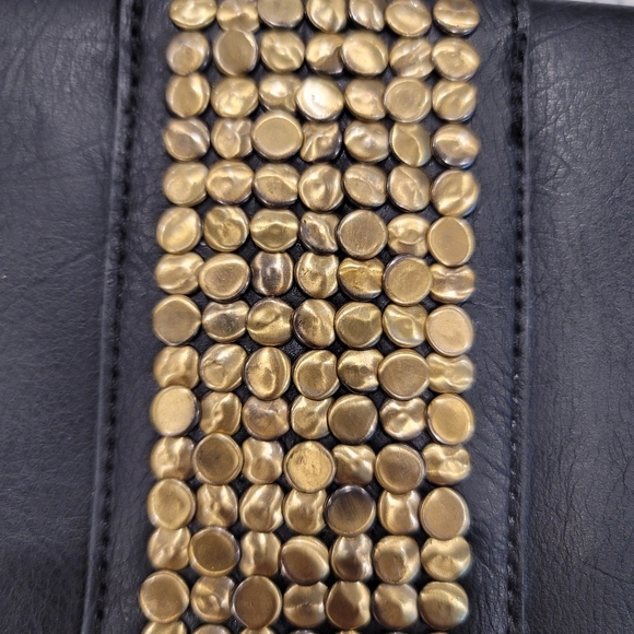 Cross-body Studded Leather Magnetic Clasp Bag - Picture 10 of 11